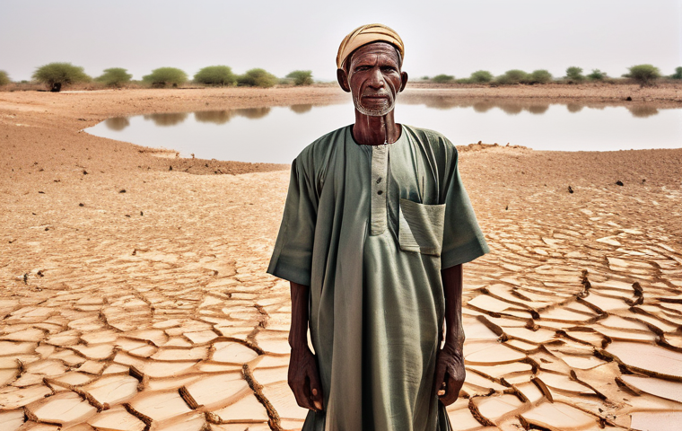 말리에서의 낚시 문화 - A hyperrealistic, cinematic photograph captures an elderly Malian Bozo fisherman, his face etched wi...